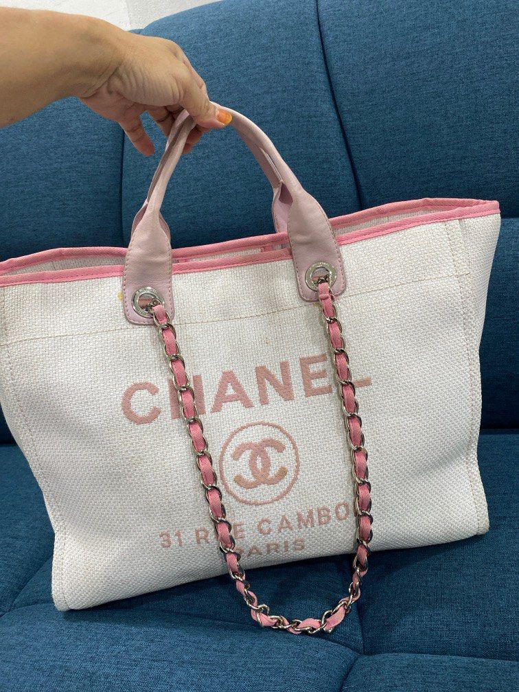 CHANEL Canvas Large Deauville Tote Grey 151789  FASHIONPHILE