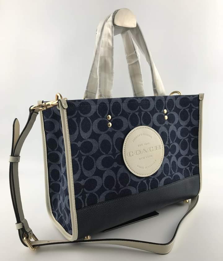 Coach Demsey Medium Tote Blue, Women's Fashion, Bags & Wallets, Tote ...