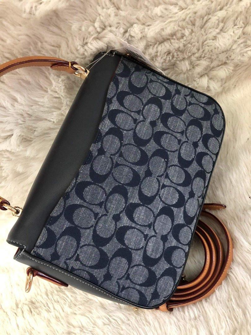 Coach Marlie Top Handle Satchel Denim, Women's Fashion, Bags & Wallets