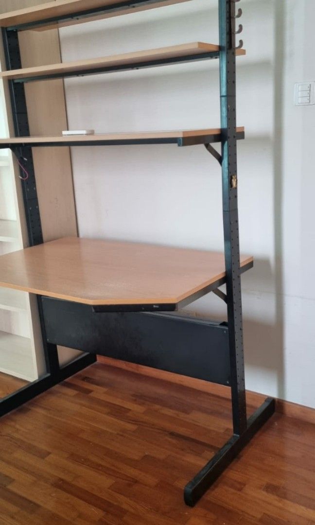 Computer table with rack, Furniture & Home Living, Furniture, Shelves ...