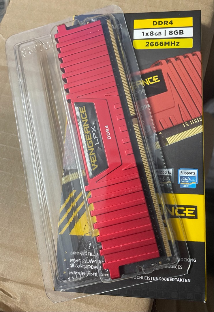 CORSAIR VENGEANCE LPX DDR4 8GB 2666MHZ Heatsink Gaming Desktop PC Ram, Computers & Tech, Parts