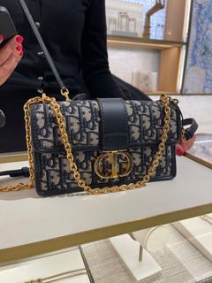 Dior 30 Montaigne East-West Bag with Chain in Golden Saddle
