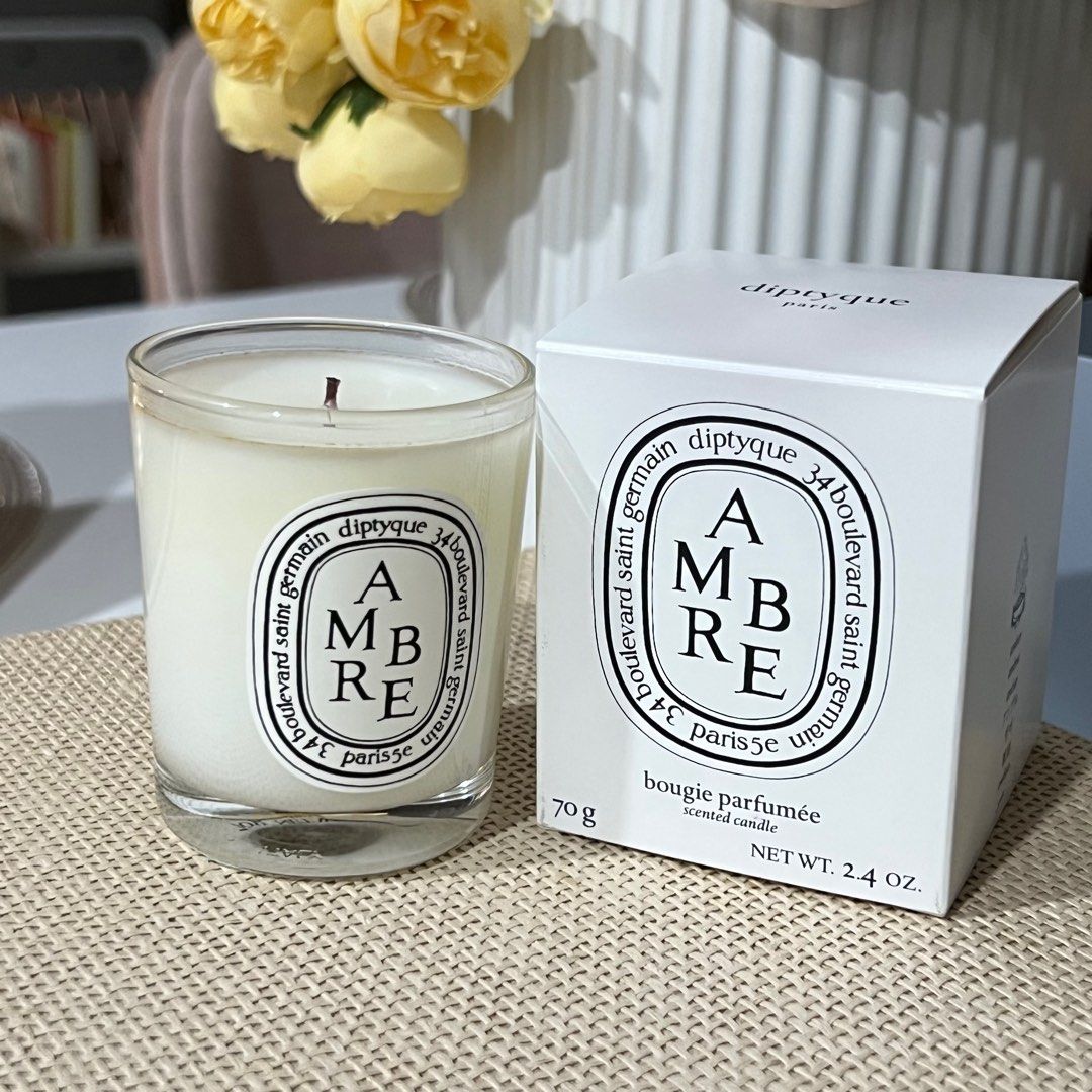 Diptyque Ambre candle 70g, Furniture & Home Living, Home Fragrance on