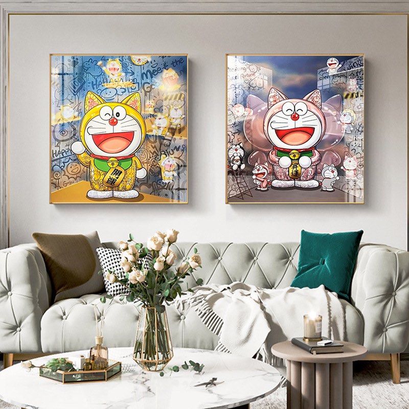 Doraemon Fortune Heng Heng wall art print, Furniture & Home Living