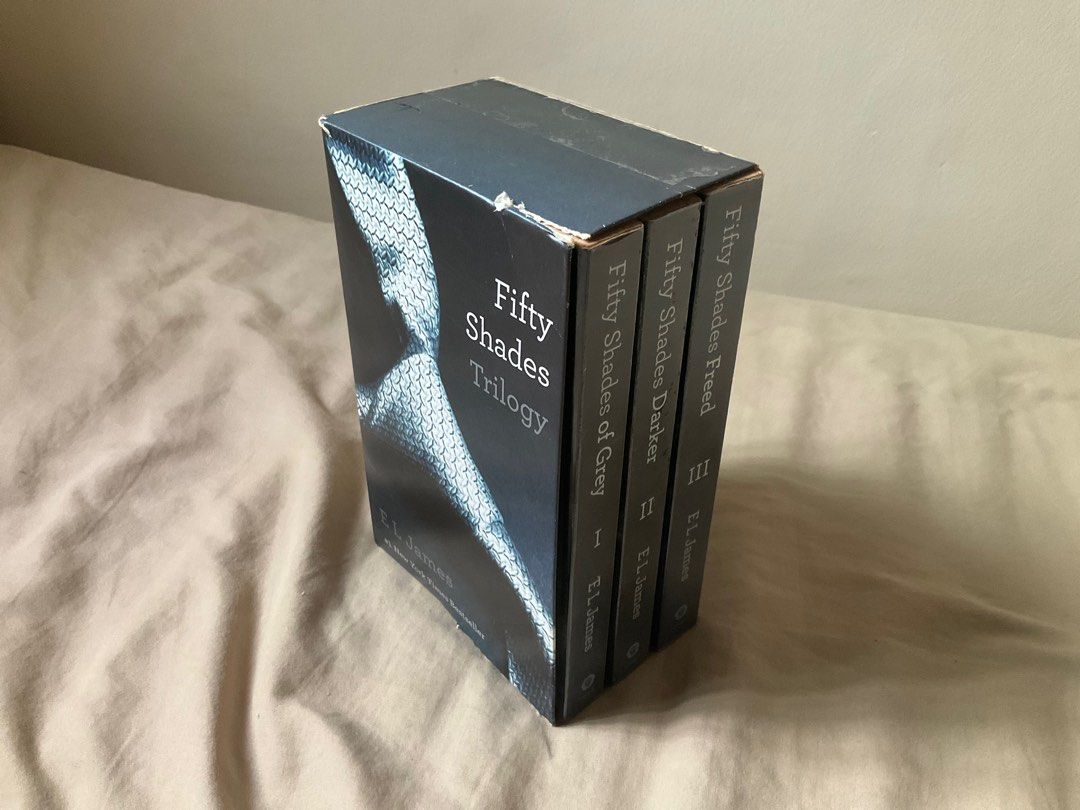Fifty Shades of Grey (Category: Storybooks) located in Cavite. Submitted by mitchmagd (Listing ID 1199902273, Image 3). Description: Box is held together by tape. All books are plastic covered and have yellowed pages..
