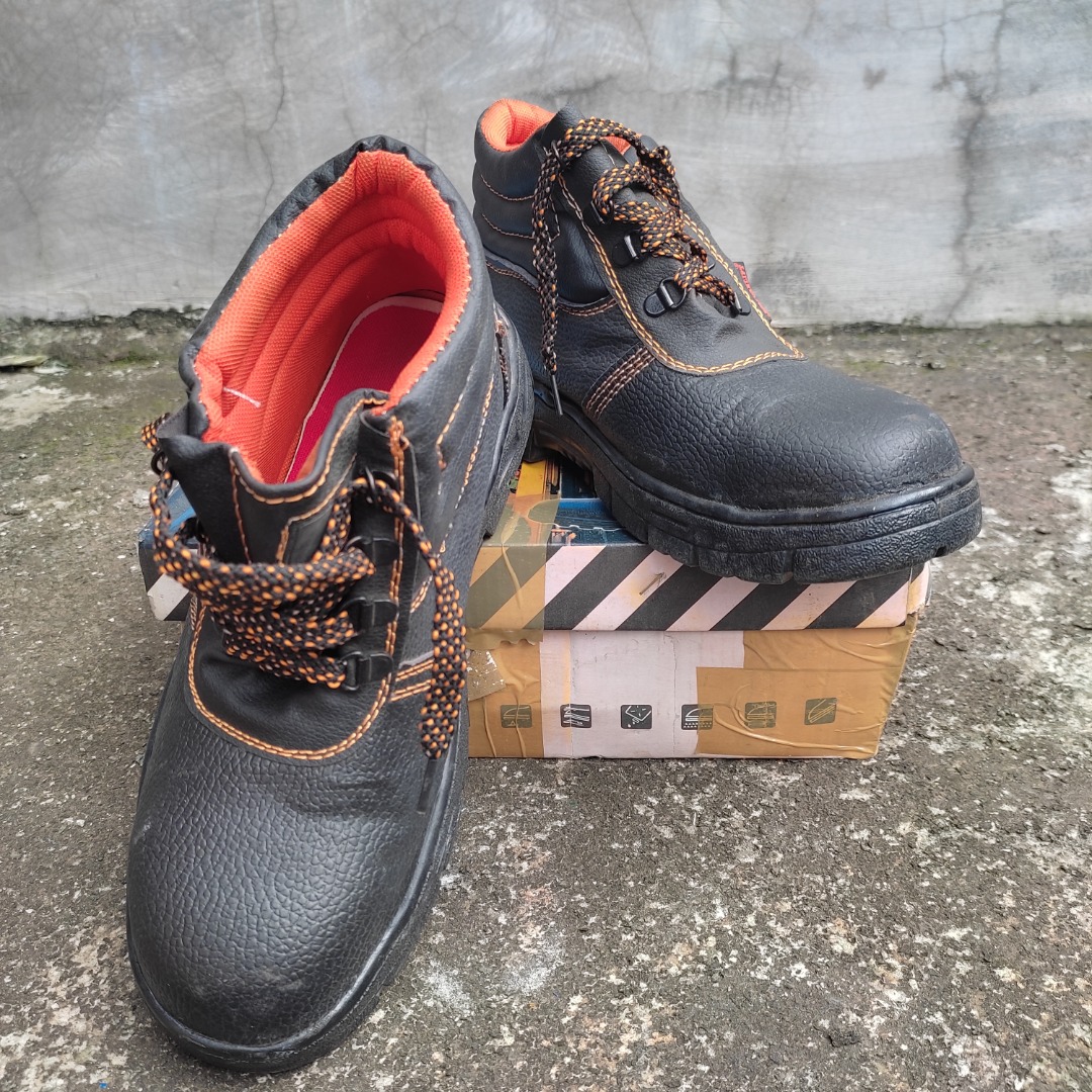 Forklift Safety Shoes Steel Toe AntiSmashing High Cut Sewed, Men's