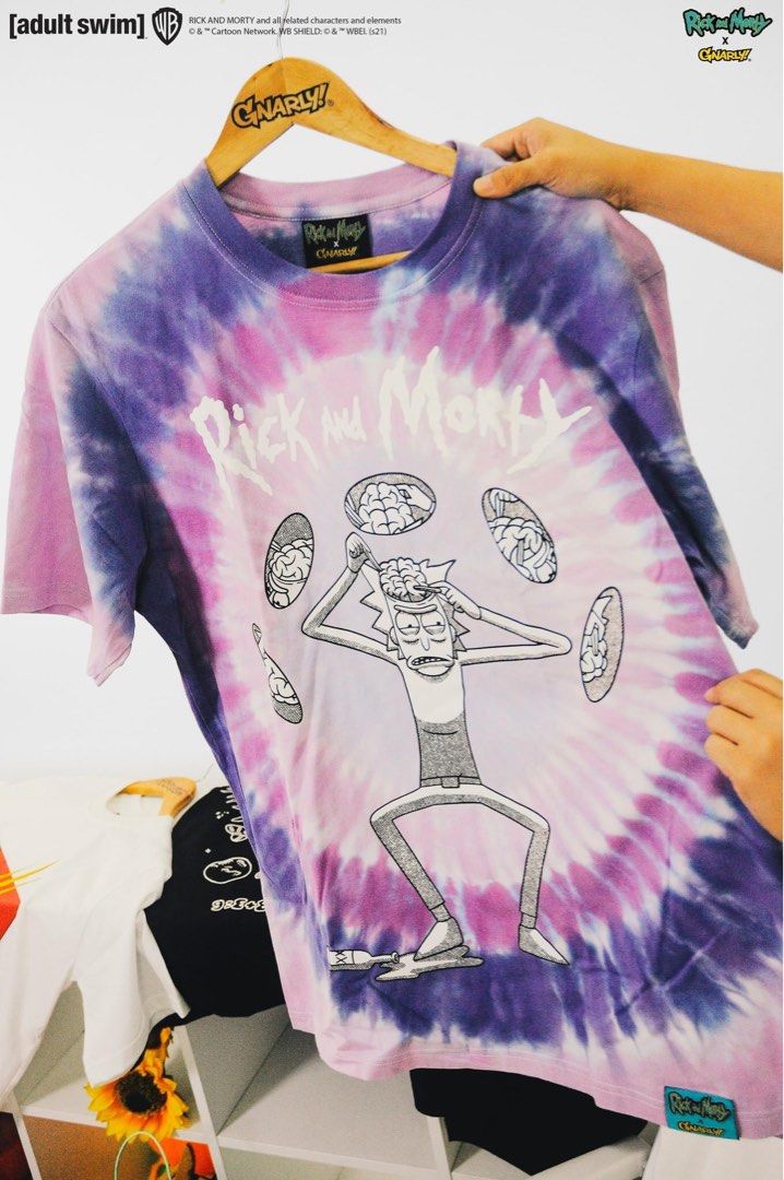Gnarly Rick and Morty Purple Shirt, Men's Fashion, Tops & Sets, Tshirts ...