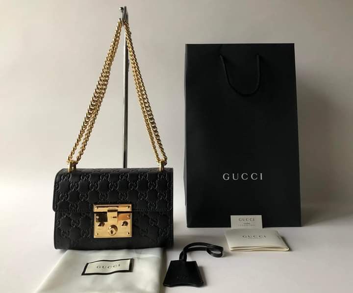 GUCCI SMALL PADLOCK BLACK GG LEATHER Luxury Bags Wallets on Carousell