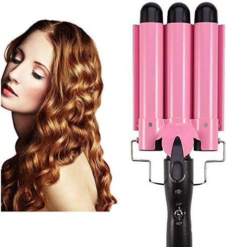 Hair Curler, Wet and Dry 80-210℃ LCD Triple Pipe Curling Wand, Portable for  Home Professional Use Use Salon(25mm), Beauty & Personal Care, Hair on  Carousell