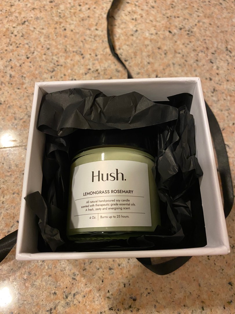 Hush Candle Lemongrass Rosemary, Furniture & Home Living, Home