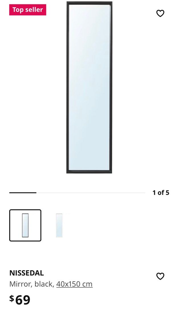 Ikea Mirror (U.P 69), Furniture & Home Living, Furniture, Other Home
