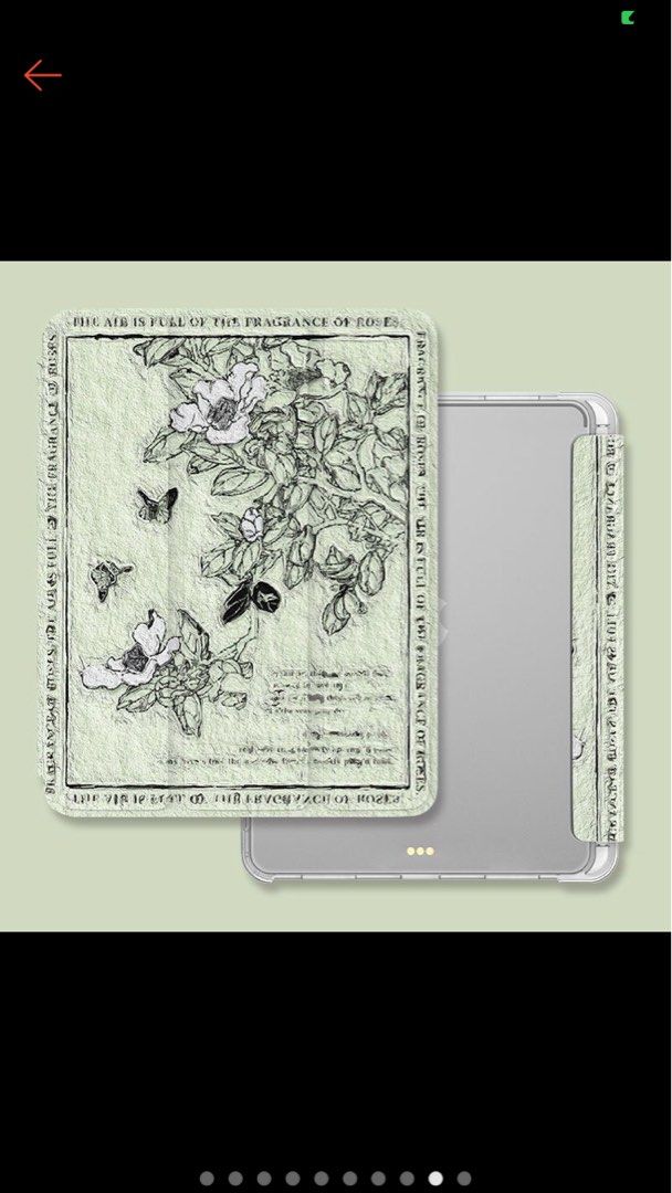 ipad case (Category: Cases & Covers) located in Kajang. Submitted by sugonmanuts (Listing ID 1199979110, Image 1). Description: hi!! im selling this ipad case because i’ve bought the wrong size ( bought it at shopee btw )😭😭 pls buy it.. even tho i bought it at 40, im selling this for only 32 ringgit! can nego too pls pls pls help me oh and can pm me for more pics also case description: - vv pretty ( real ) - for ipad 8th gen - sage green irl - 