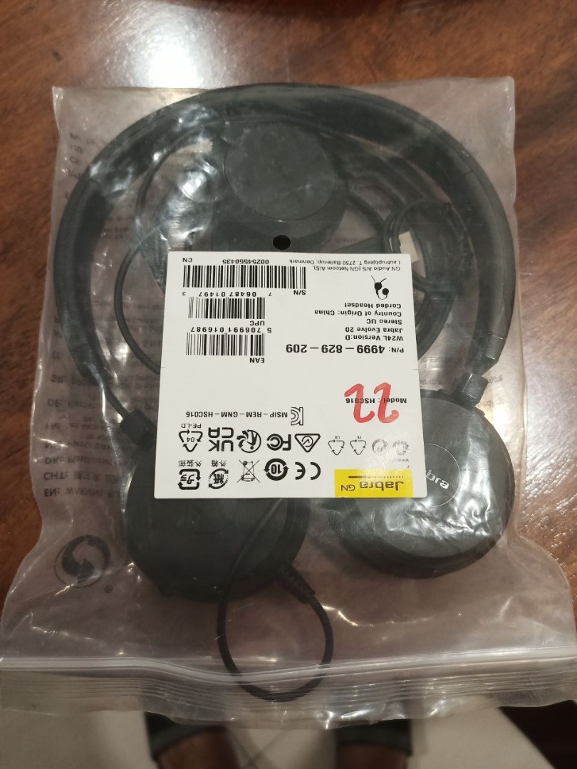 JABRA EVOLVE 20 WITH NOISE CANCELLATION MICROPHONE ALMOST NEW WITH NO