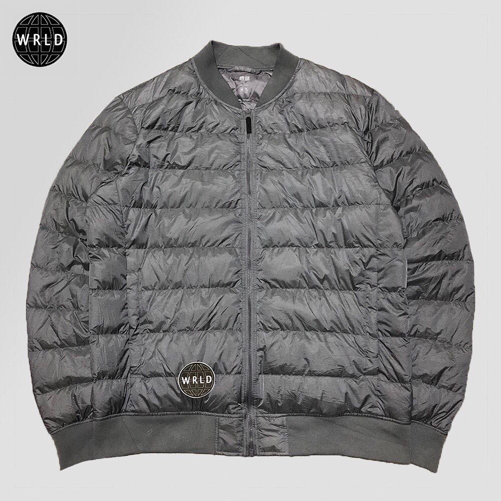 Jacket Ultralight Down Uniqlo Bomber Grey Bulang Bulu Angsa