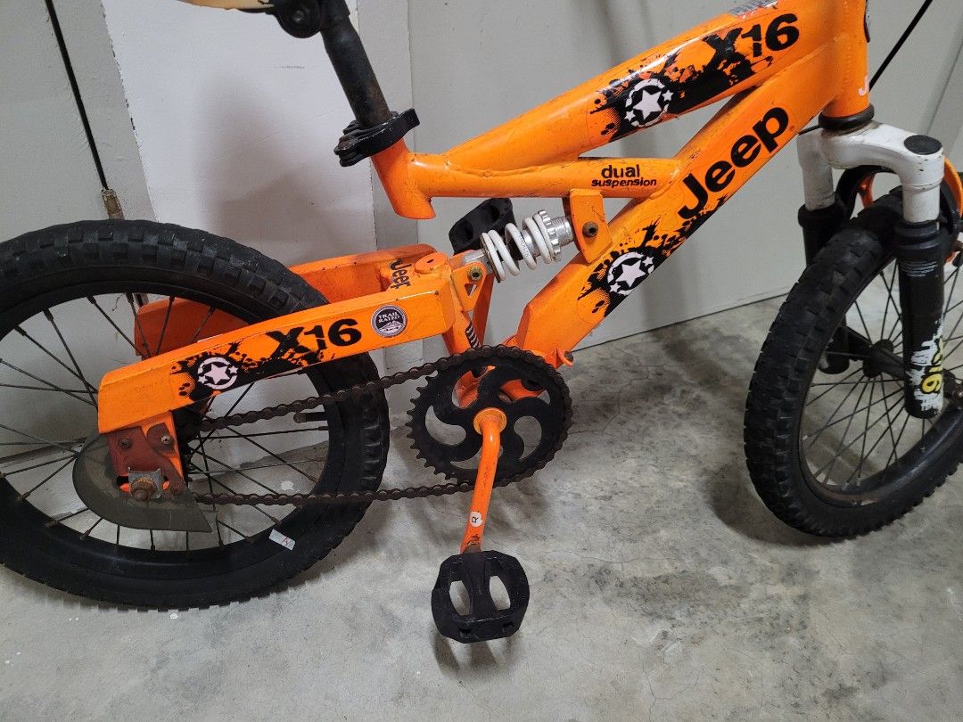 Jeep dual suspension kids bike 16