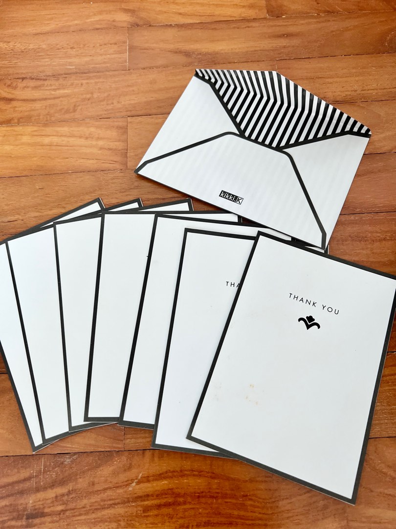 Kikki.K Black and White Thank You Cards, Hobbies & Toys, Stationery