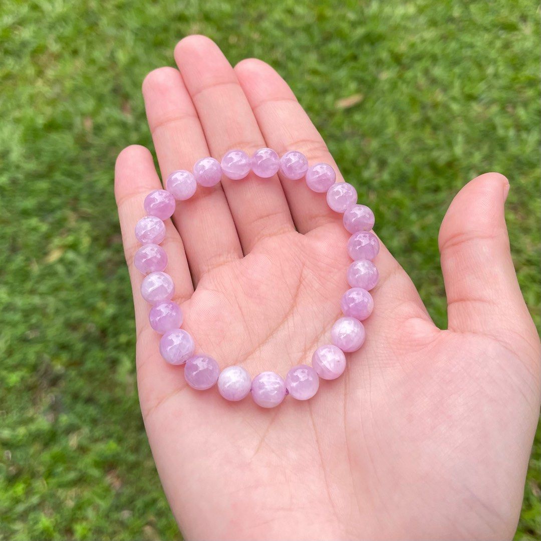 Sparkling Purple Kunzite Gemstone Faceted Bead Bar Bracelet Luna Tide