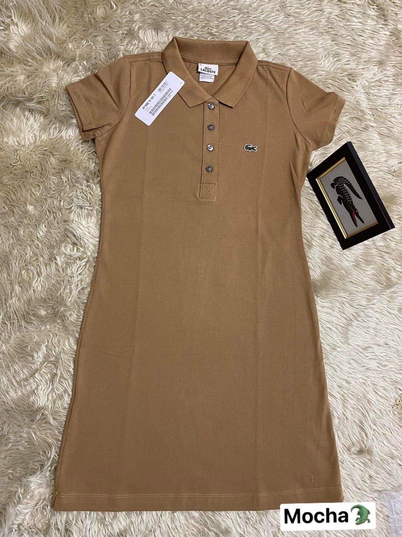 lacoste brown dress LACOSTE Skipper Knit Dress F(ONE SIZE) / OFF White