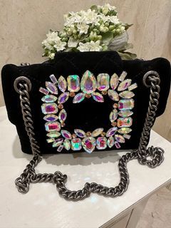 Luxury Designer Kurt Gieger Suede BLK Bag.