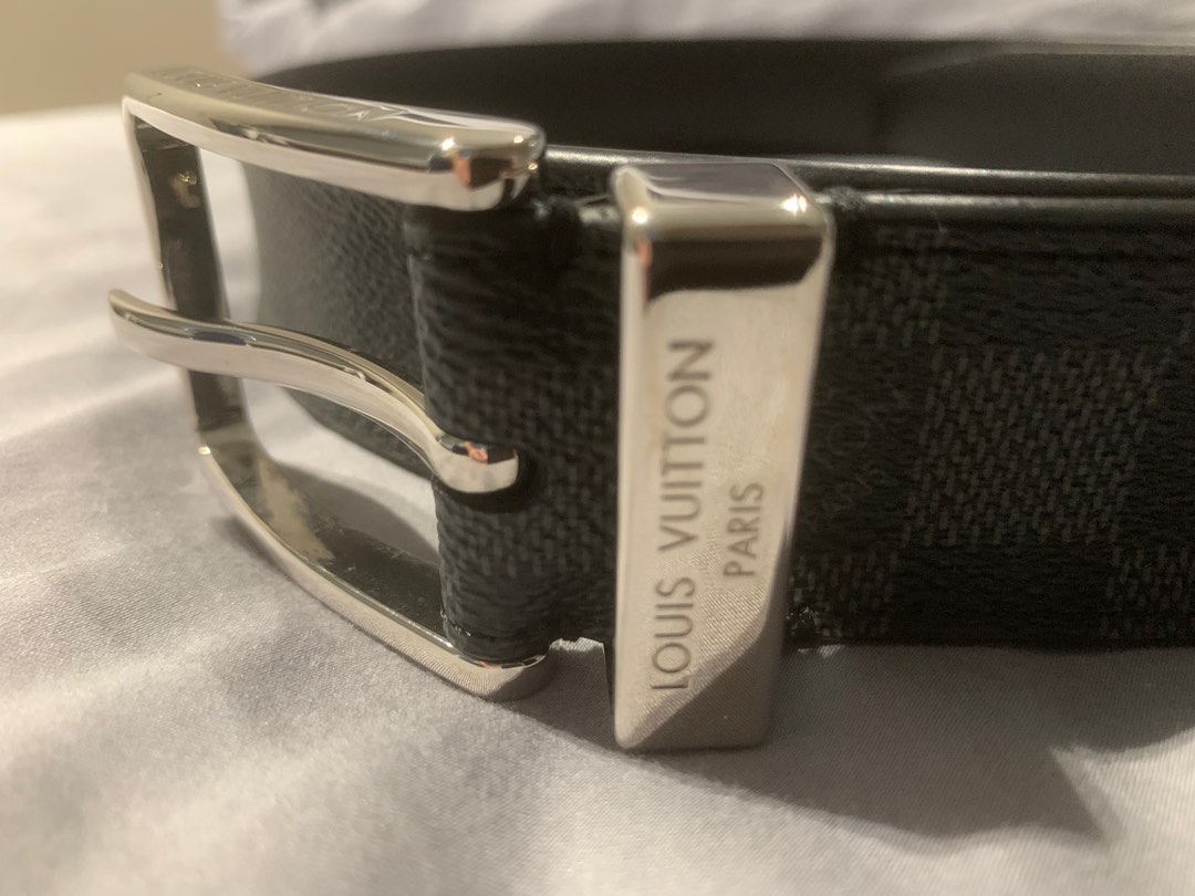 Louis Vuitton LV City Pin 35mm Belt Black Calf. Size 95 cm