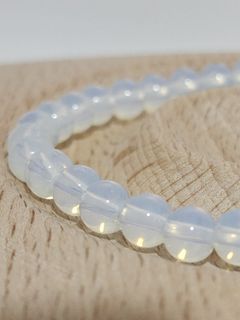 6mm Milky Blue Opal bracelet