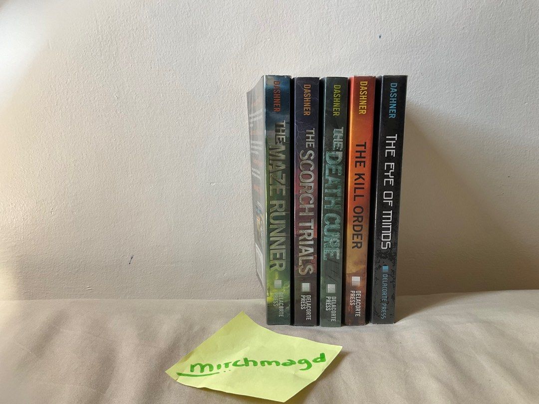 Maze Runner Series w/ free book [pre-loved] (Category: Storybooks) located in Cavite. Submitted by mitchmagd (Listing ID 1199892869, Image 3). Description: Sold as set only. All books are plastic covered. Maze Runner - yellowing with spots Scorch Trials - good as new Death Cure - yellowed pages Kill Order - Signs of spotting The Eye of Minds (free) - yellowing on the edges .
