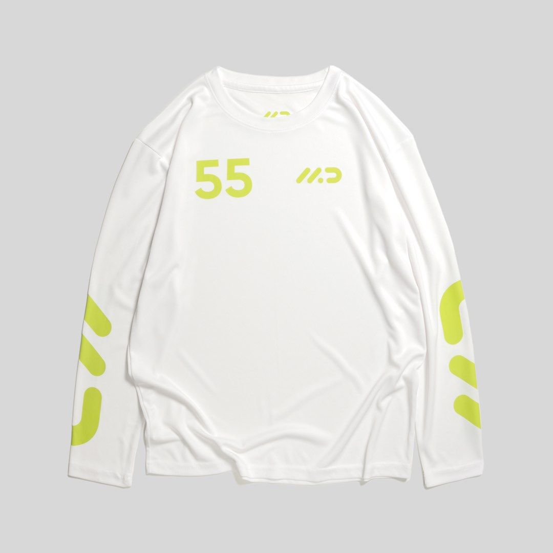MD Logo With Sleeves Print Long Sleeves Dri fit Tee T shirt White