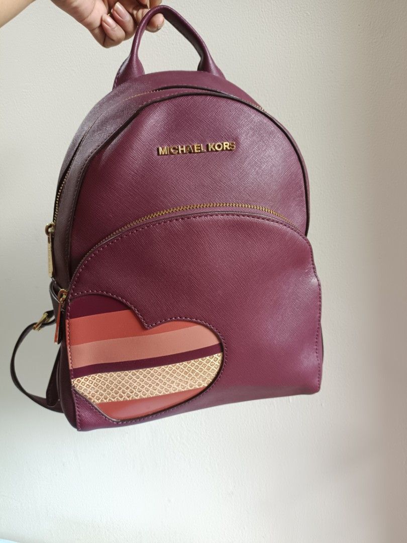 Burgundy michael kors outlet backpack