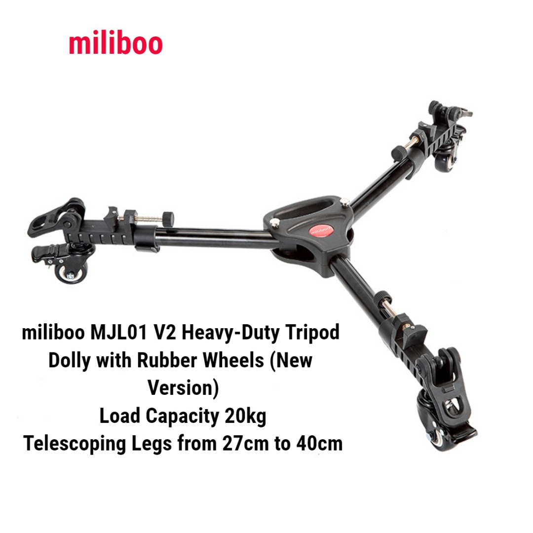 miliboo MJL01 V2 HeavyDuty Tripod Dolly with Rubber Wheels (New