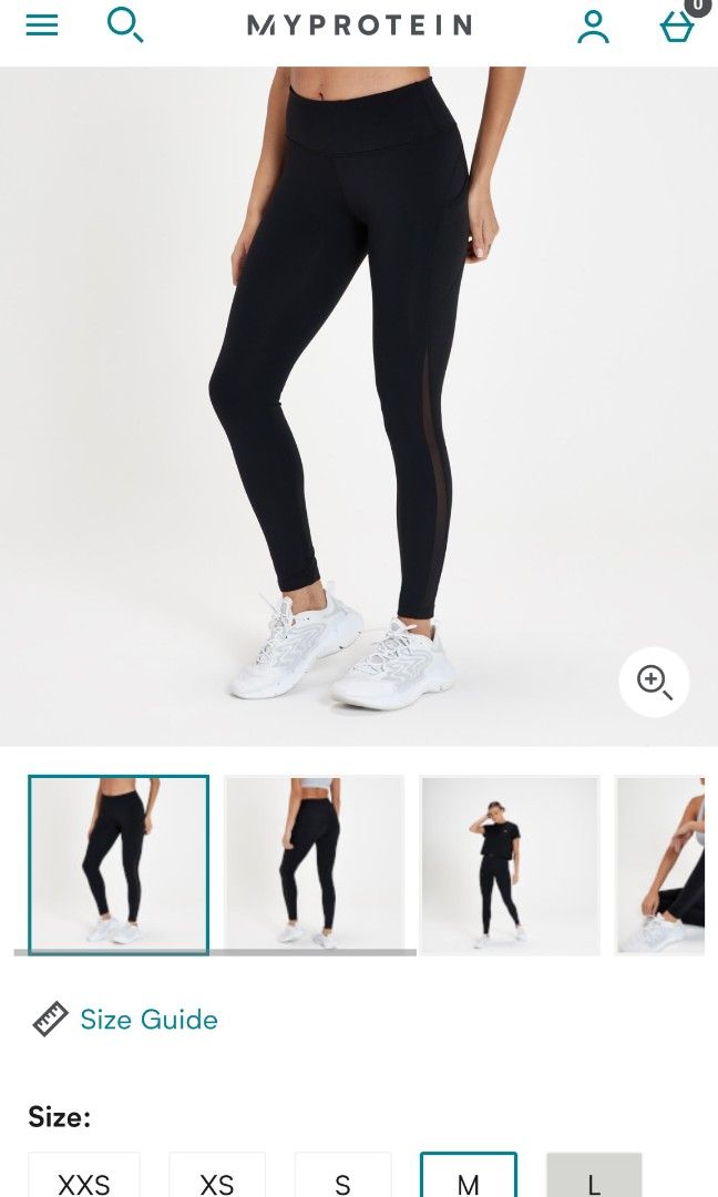 MYPROTEIN Power Mesh Leggings Black (XS), Women's Fashion