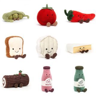 NEW-Authentic Jellycat Amuseable Peas Tomato Chilli Toast Cheese Cake Juice