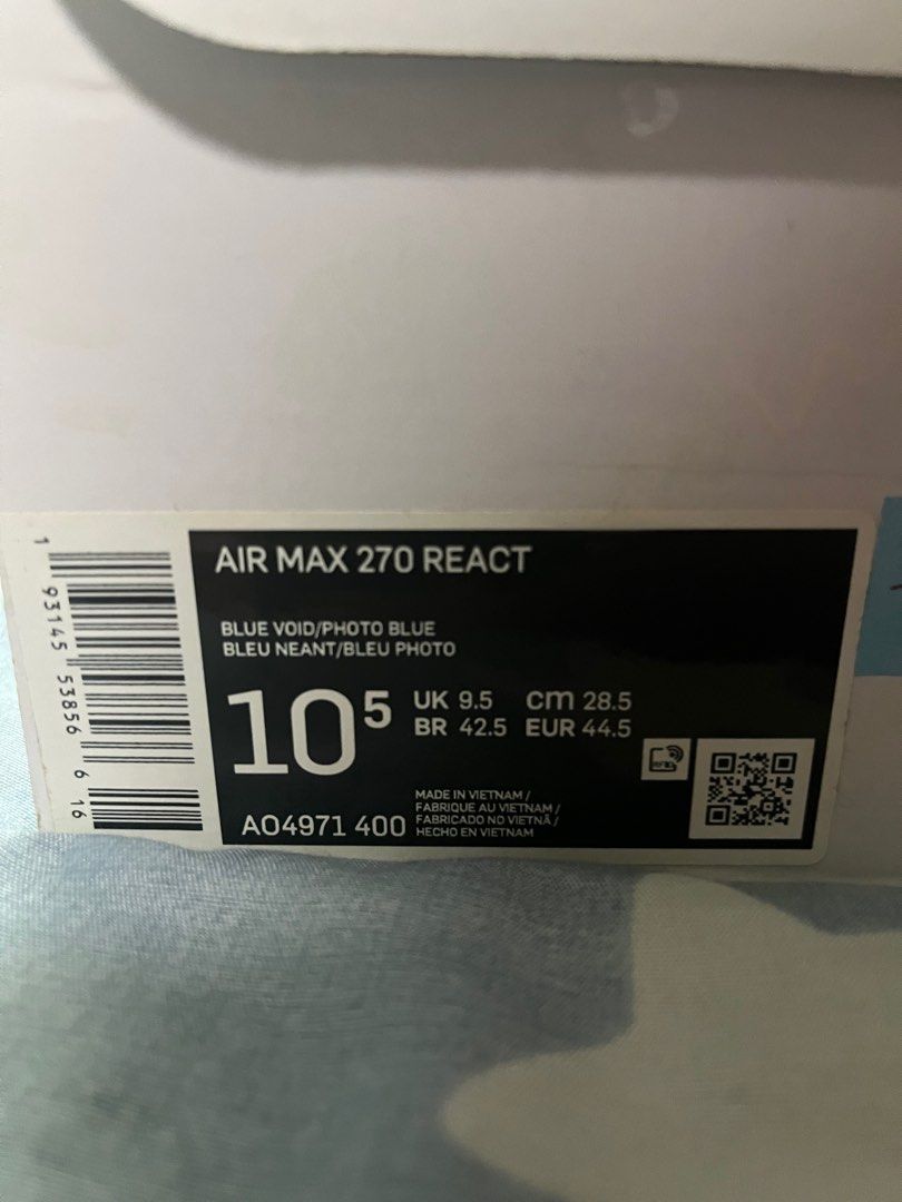 Nike Air Max 270 React Blue Void/Photo Blue - AO4971-400