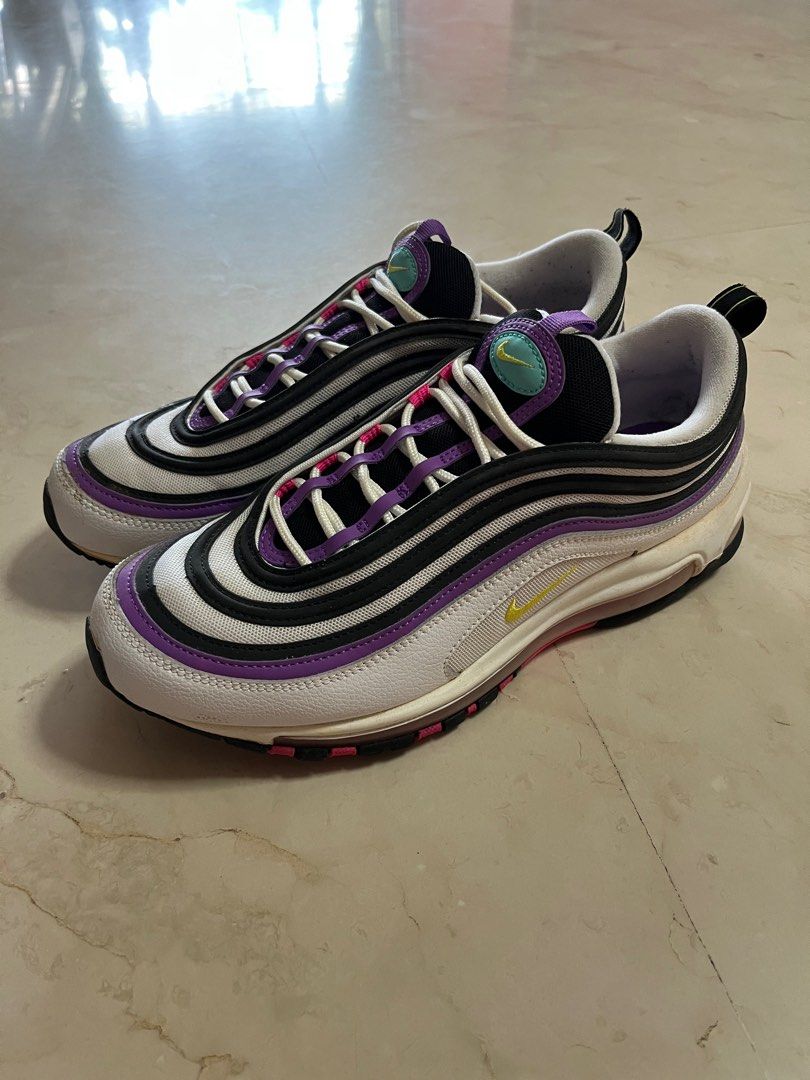 White and purple air max 97 sale