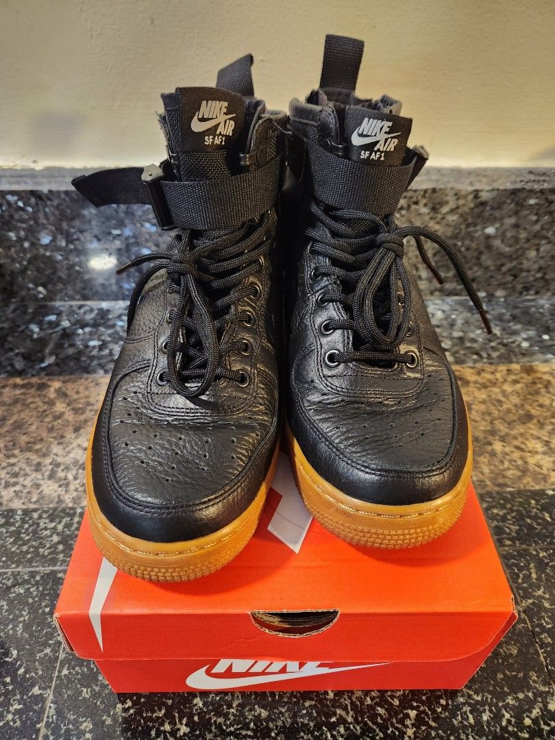 Sf air force 1 mid black gum on sale