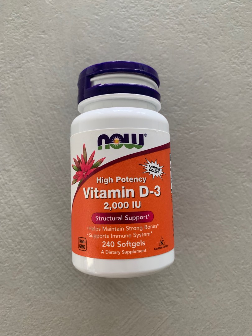 NOW Vitamin D3 2000 IU (240 softgels), Health & Nutrition, Health