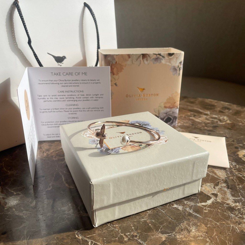 OLIVIA BURTON OB BRACELET GELANG CUFF ORIGINAL 100 BEE FLOWER