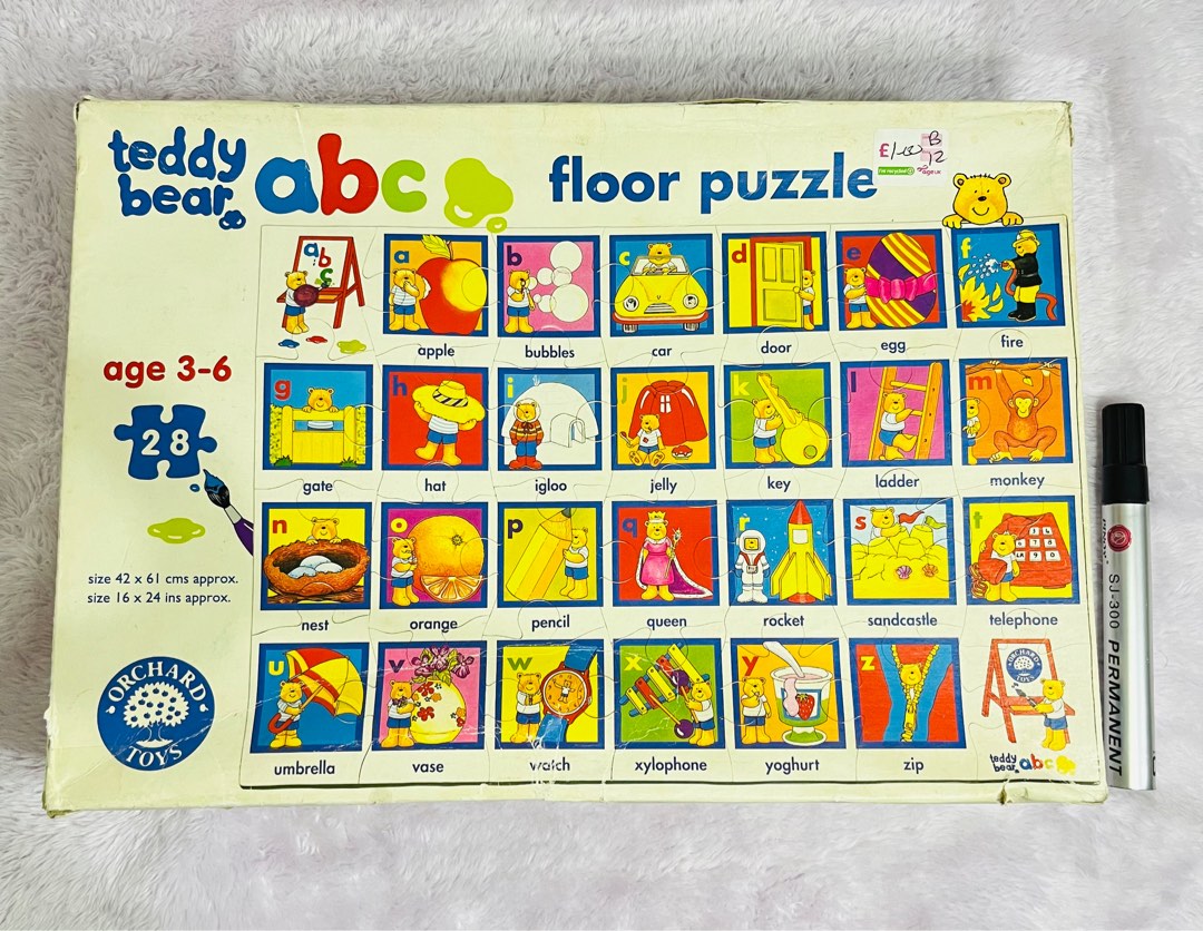 Orchard Toys Teddy Bear ABC Floor Puzzle, Hobbies & Toys, Toys & Games
