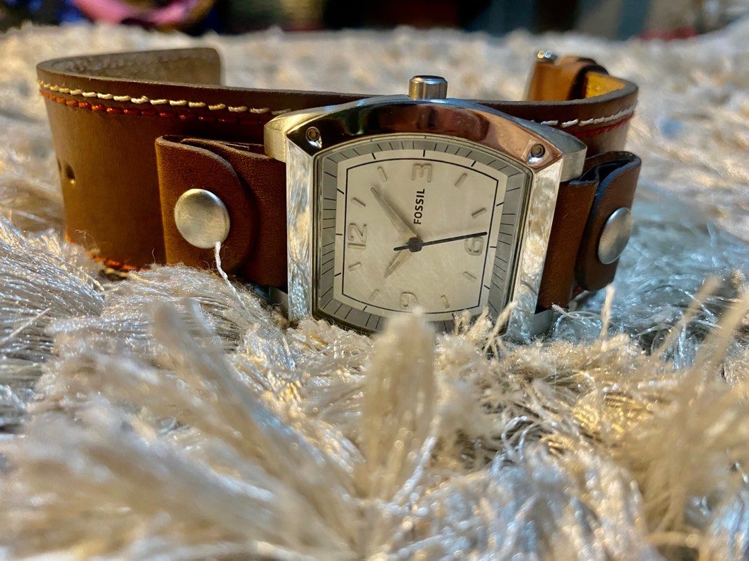 Fossil square discount watch leather band