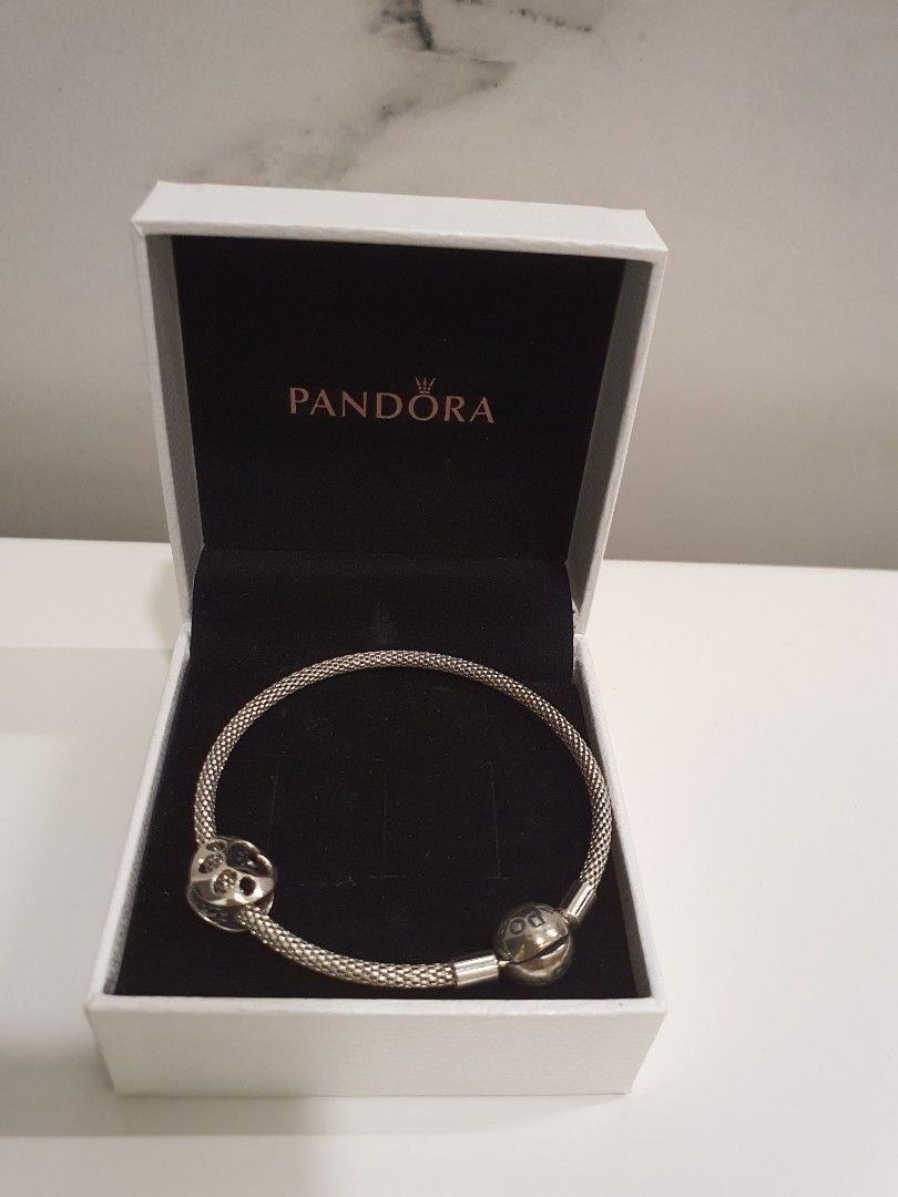 Pandora Moments Mesh Bracelet with Charm Women s Fashion Jewelry
