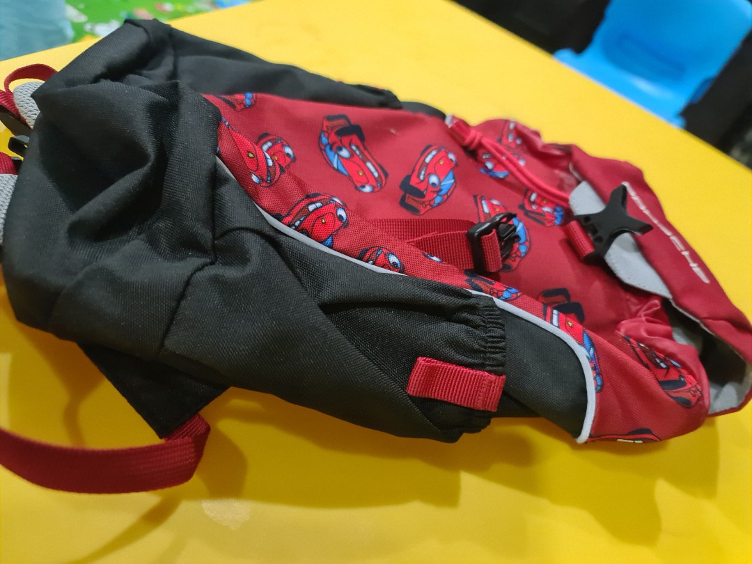 Porsche Children Kid's Backpack Red Black Bag