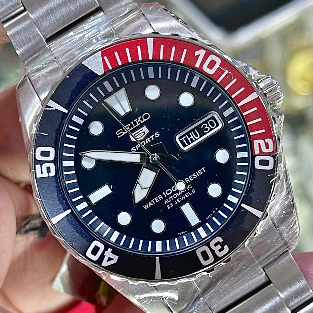 Seiko 5 Sports Pepsi Blue Red Sea Urchin, Men's Fashion, Watches &  Accessories, Watches on Carousell