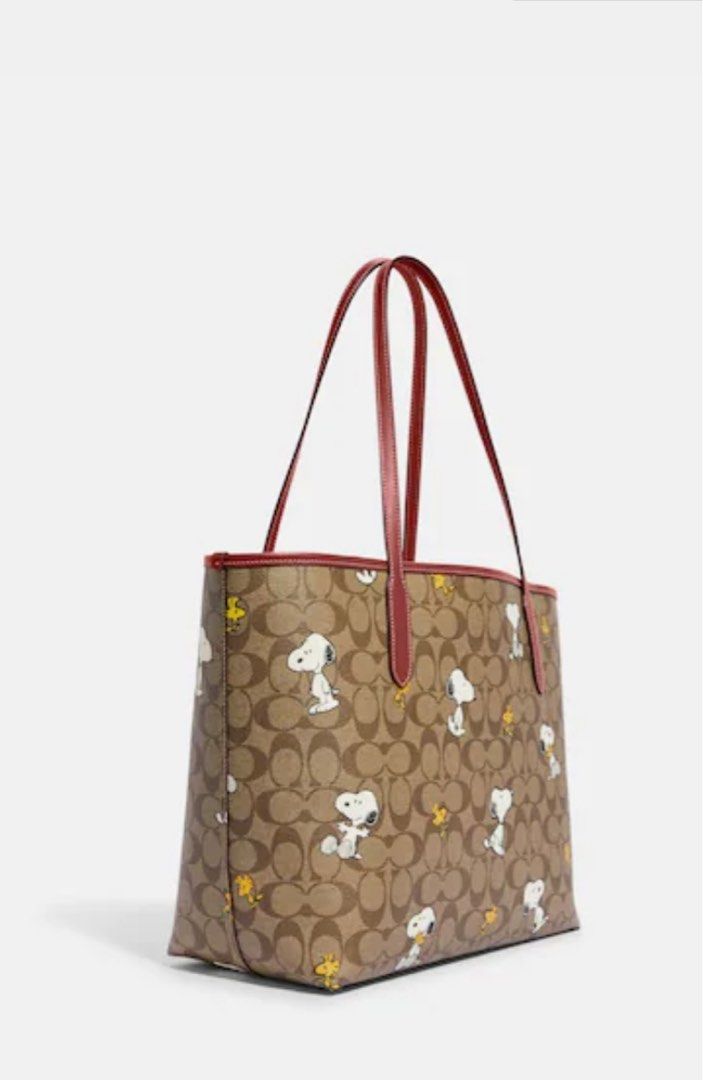COACH x PEANUTS Signature Canvas Tote Bag Women s Fashion Bags