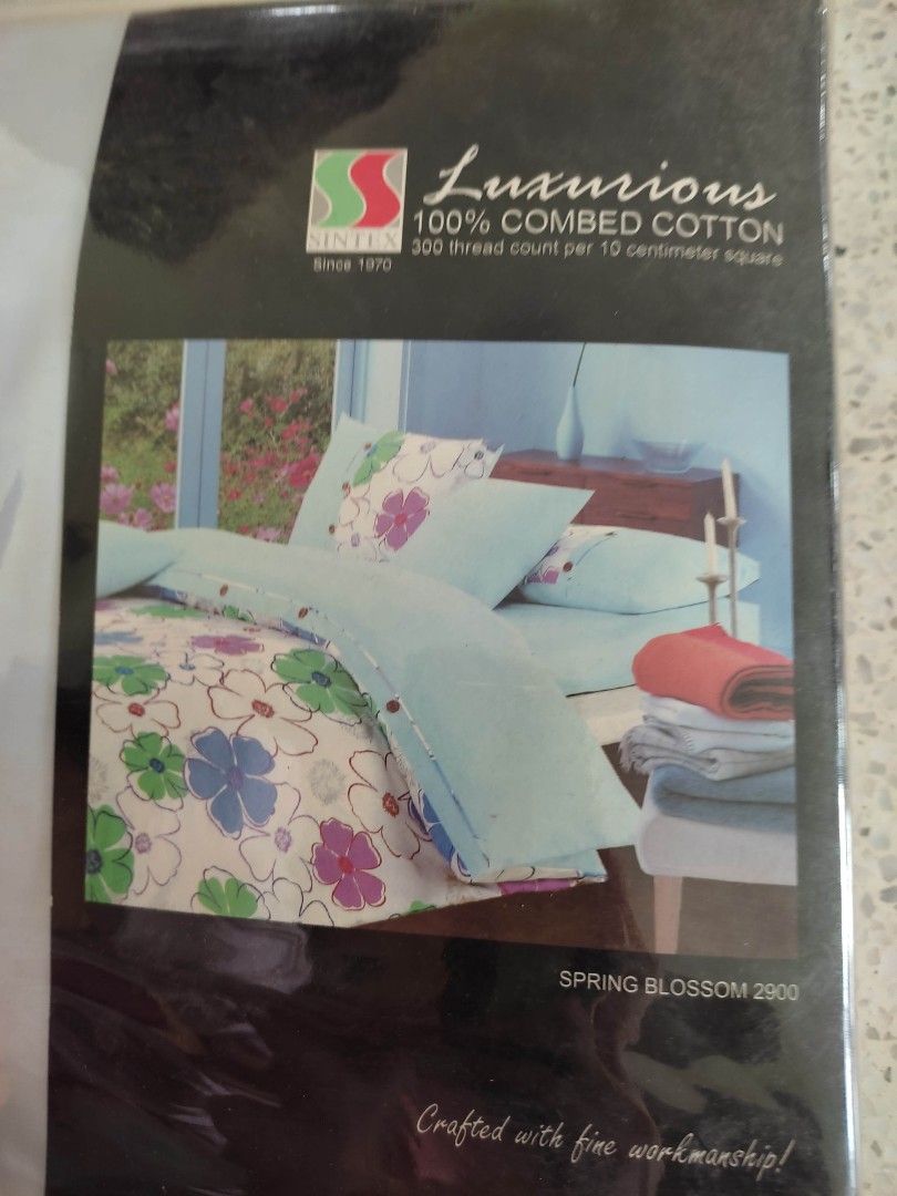 Sintex Cotton Queen size and Single size bedsheet set bundle, Furniture
