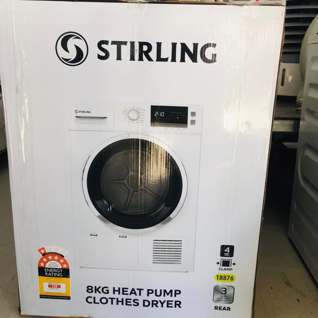 Stirling 8kg Heat Pump Clothes Dryer, TV & Home Appliances, Washing