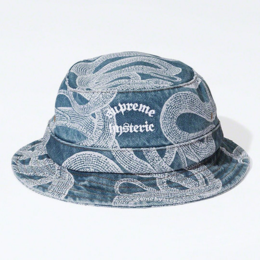 Supreme Hysteric Glamour Snake Denim Crusher Hat, Men's Fashion