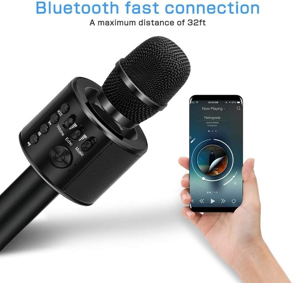 Micrófono Inalámbrico Karaoke Player Compatible con  PC/iPhone/Android/Smartphone