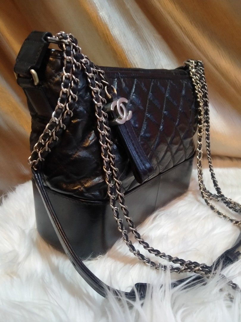 tas sling-bag Chanel Gabrielle Small Grey Lambskin #29 Sling Bag