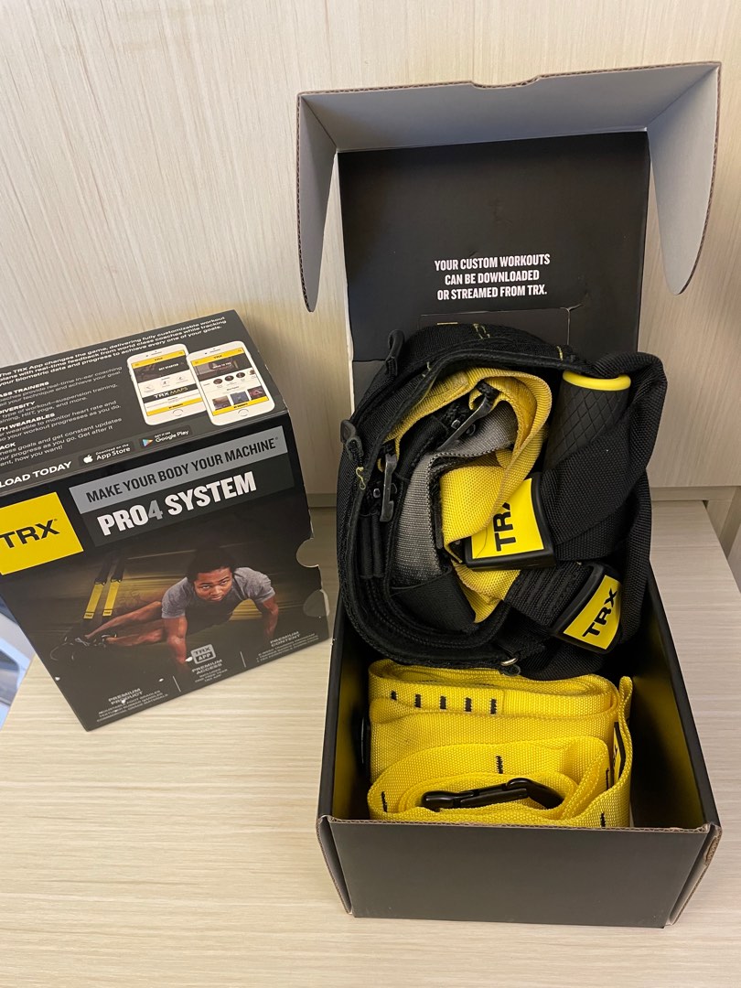 TRX Pr4 System black and yellow straps, 運動產品, 運動與健身, 運動與健身 拉伸配件 Carousell