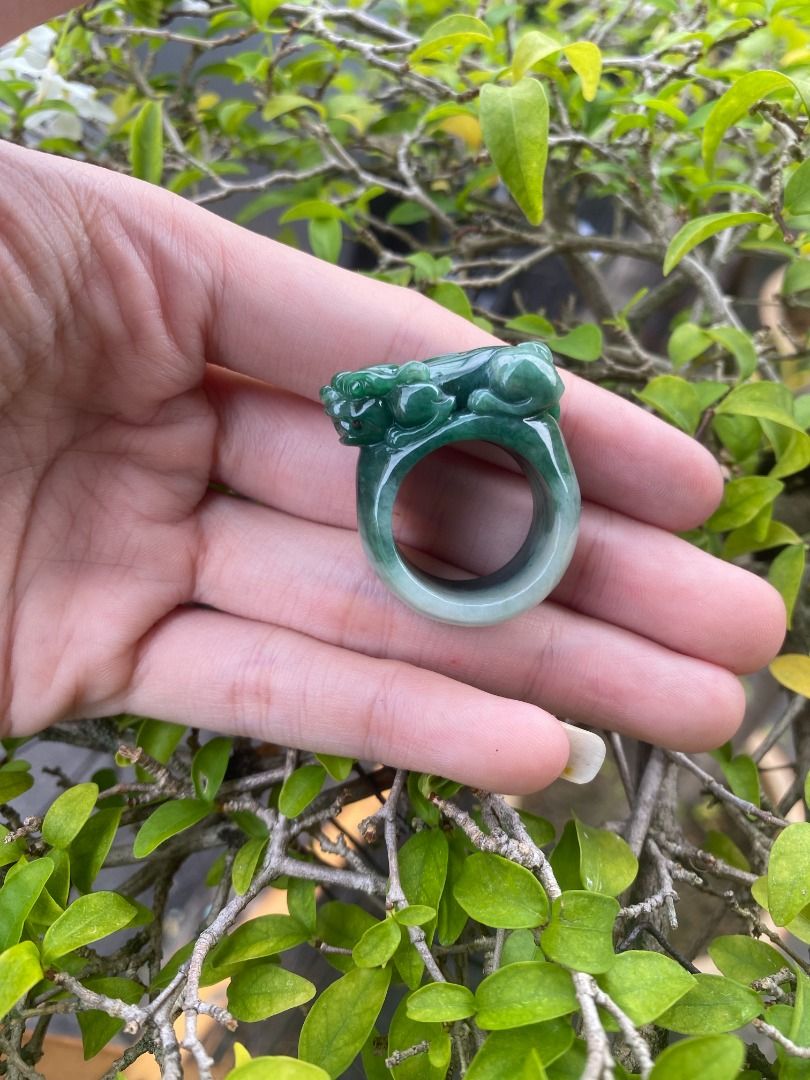 Pixiu hot sale jade ring
