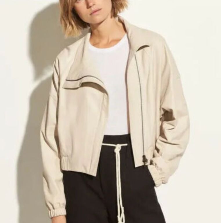 Vince asymmetrical leather jacket top
